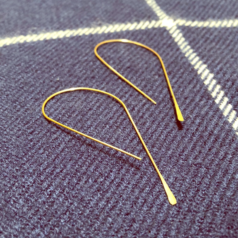 Hammered gold filled hoops